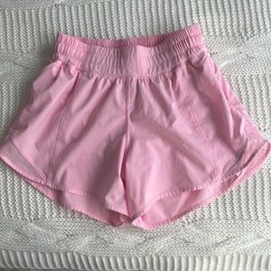 Baby pink Lululemon running shorts